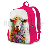 Sheep Watercolor Outdoor Hiking Backpack