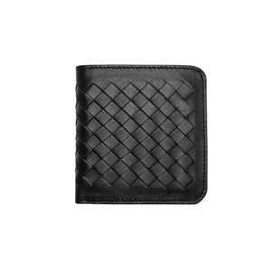 Sheepskin Braided Wallet Vertical Mini Thin Leather Purse Wallets Short Money