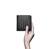Sheepskin Braided Wallet Vertical Mini Thin Leather Purse Wallets Short Money