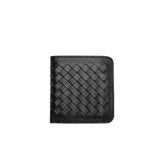 Sheepskin Braided Wallet Vertical Mini Thin Leather Purse Wallets Short Money