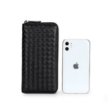 Sheepskin Knitting Leather RFID Purse Women Hasp Zipper Wallets