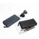 Sheepskin Knitting Leather RFID Purse Women Hasp Zipper Wallets