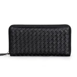 Sheepskin Knitting Leather Wallet for Women, Long Clutch with Cell Phone Bags