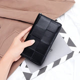 Sheepskin Woven Long Wallet Women Autumn Winter Handbag