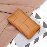 Sheepskin Woven Long Wallet Women Autumn Winter Handbag