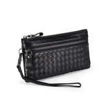 Sheepskin Woven Purse Cow Leather RFID Wallet