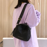 Nylon Shell Shoulder Bag for Women with Wide Strap
