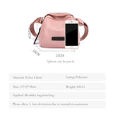 Nylon Shell Shoulder Bag for Women with Wide Strap