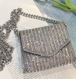 Shinning Party Handbags Chain Clutch Shoulder Bags Rhinestone Evening Bag