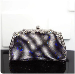 Shinny Clutch Bag Glitter Wedding Evening Bags With Rhinestone