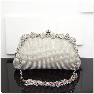 Shinny Clutch Bag Glitter Wedding Evening Bags With Rhinestone
