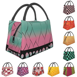 Shinobu Pattern Insulated Lunch Bag for Work Office Demon Slayer Cooler Women