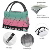 Shinobu Pattern Insulated Lunch Bag for Work Office Demon Slayer Cooler Women
