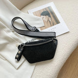 Diamonds Fanny Pack Women Waist Bag PU Leather Shoulder Crossbody Travel Hip Bag