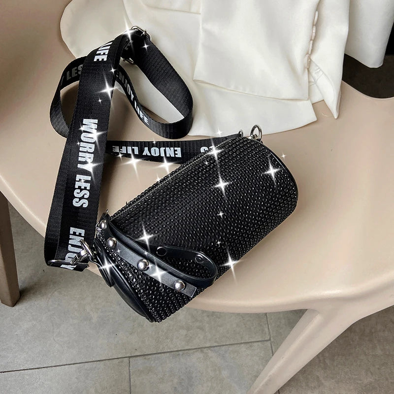 Diamonds Women's Barrel-shaped Shoulder Bag Evening Bags Crossbody Handbags