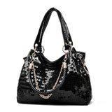 Sequins Women Handbags Chain Shoulder Bags for Women Leather KL715