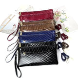 Women Crossbody Shoulder Bag PU Leather Wrist Strap Clutch Zip Long Wallet