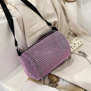 Crossbody Bag Women Chain Bag Diamond Sequin Lock Small Square