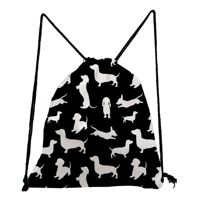 Sausage Dog Drawstring Shoe Bag for Students