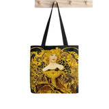 Alphonse Mucha Seasons Printed Tote Bag Women Harajuku Shopper