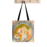 Alphonse Mucha Seasons Printed Tote Bag Women Harajuku Shopper