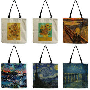 Famous Painting Shopper Bag High Capacity Tote School Gift