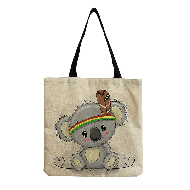 Koala Print Women's Shoulder Bag High Capacity Customizable Gift