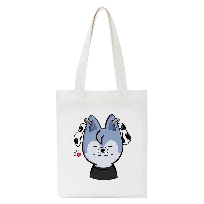 Canvas Shopping Bag Panda Sloth Print Large-capacity Eco Bag