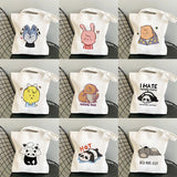 Canvas Shopping Bag Panda Sloth Print Large-capacity Eco Bag