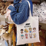 ATEEZ Kpop Hip Hop Hipster Print Shopping Bag Eco Canvas Tote Hand Bag