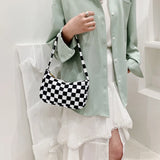 Plaid Leopard Print Nylon Female Handbag Shoulder Bags for Girls