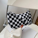 Plaid Leopard Print Nylon Female Handbag Shoulder Bags for Girls