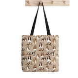 Basset Hound Splatter Print Tote Bag Harajuku Shopper Handbag
