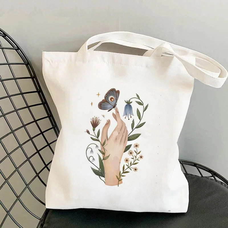 Hedgehog Yoga Cartoons Printed Tote Bag Women Harajuku Shopper Handbag