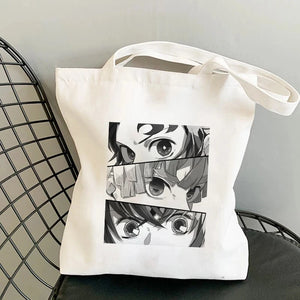 Demon Slayer Eco Daily Use Foldable Tote Bag Harajuku Shoulder Bags