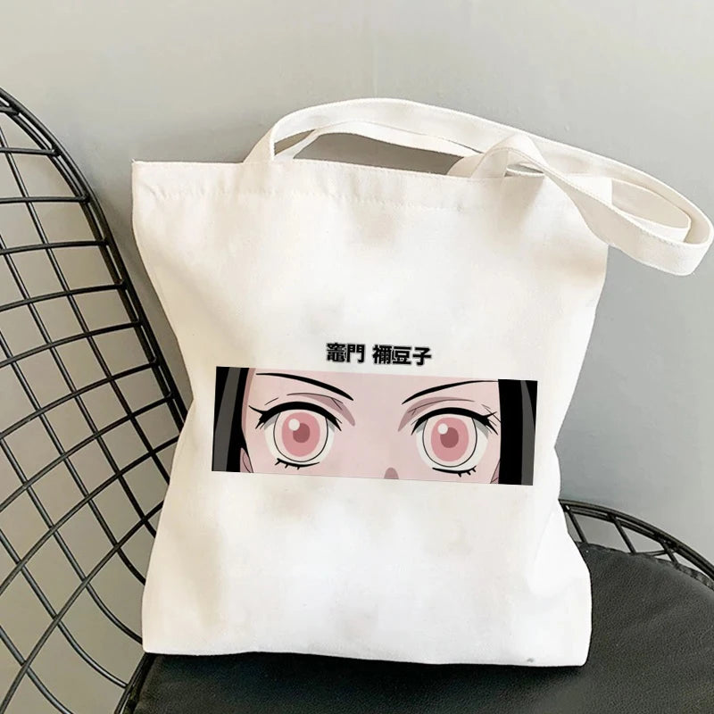 Demon Slayer Eco Foldable Tote Bag Harajuku Shoulder Bags