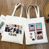 Anime Jujutsu Kaisen Women Harajuku Tote Bag Canvas Shoulder Handbag