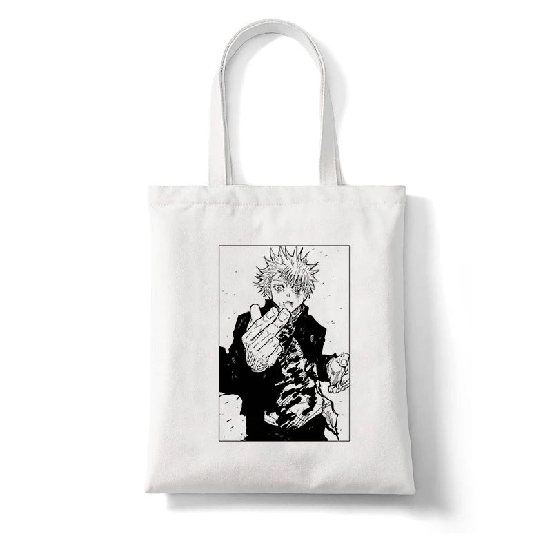 Anime Jujutsu Kaisen Women Harajuku Tote Bag Canvas Shoulder Handbag