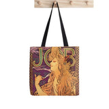 Vintage Alphonse Mucha Art Tote Bag Harajuku Canvas Shopper