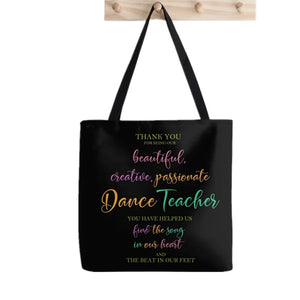 Dance Teacher Printed Tote Bag Harajuku Shopper Funny Handbag Canvas Bag