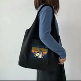 Canvas Shoulder Bag Large-capacity Handbag Reusable Tote