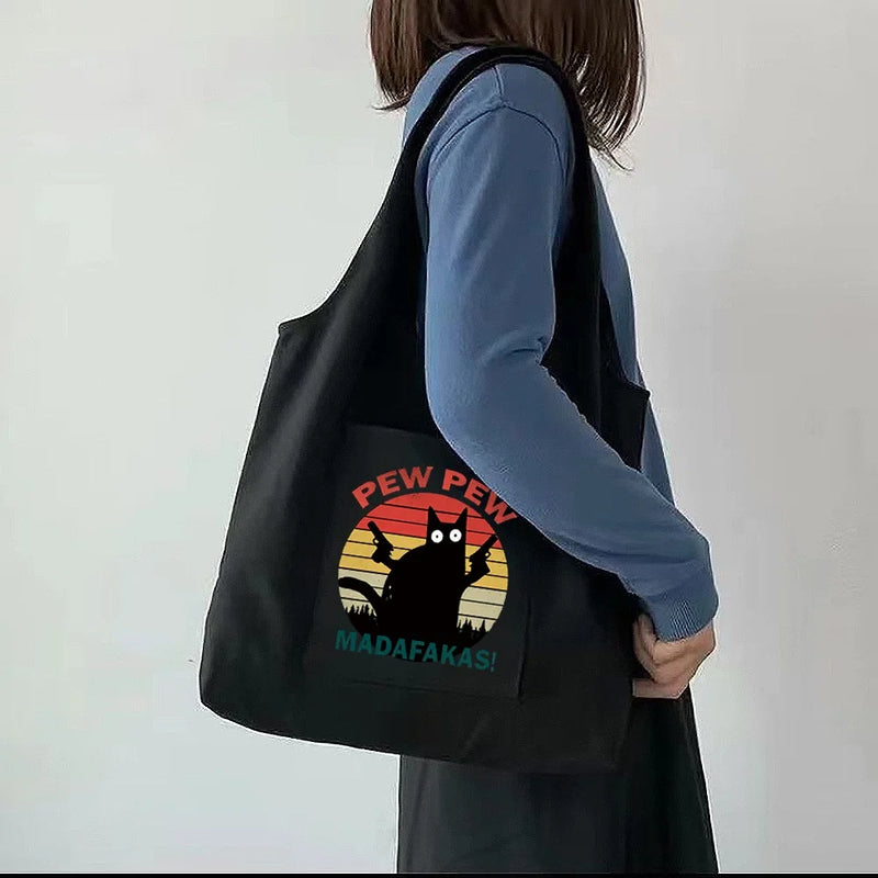 Canvas Shoulder Bag Large-capacity Handbag Reusable Tote