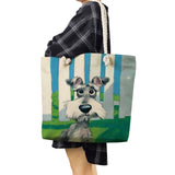 Schnauzer Golden Retriever Print Women Shoulder Bag Eco Reusable Dog Animal