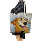 Schnauzer Golden Retriever Print Women Shoulder Bag Eco Reusable Dog Animal