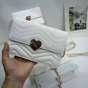 Leather Envelope Bag with Chain Strap for Women