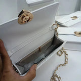 Leather Envelope Bag with Chain Strap for Women