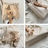 Women's Large Capacity Tote Bag High Street Casual PU Leather Handbag
