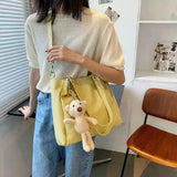 Women's Large Capacity Tote Bag High Street Casual PU Leather Handbag