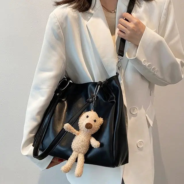 Women's Large Capacity Tote Bag High Street Casual PU Leather Handbag