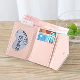 Small Leather Women Wallet Floral Lady Short Purse